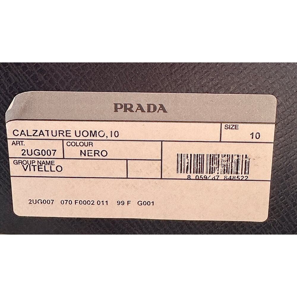 Prada NWB Men's Square Toe Black Leather Lug Sole Chelsea Boots - Picture 8 of 8